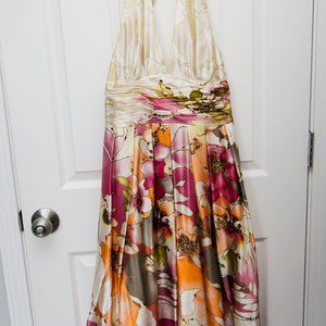 Adrianna Papell plunge neck backless dress